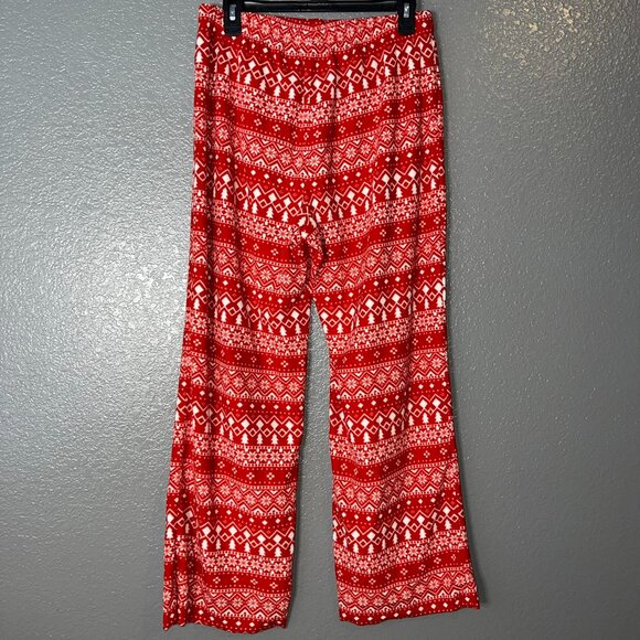 Women's Plus Size Holiday Fair Isle Fleece Pajama Pants Wondershop Red 1X - Picture 2 of 4